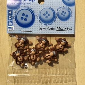 Dress it up - Knöpfe Sew cute Monkeys Jesse James