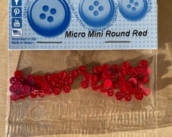 Dress it up - Knöpfe Micro Mini Round Red