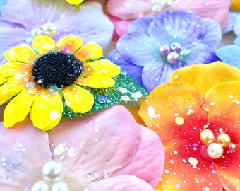 Rapunzel-inspired Assorted Flower Hair Clips | Flowers for Hair, Toddler Girls Women, Hair Accessory, Spring Summer, Party Wedding Favors