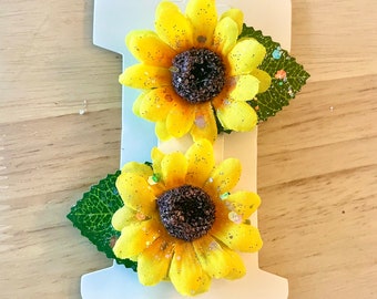 Sunflower Hair Clip for Girls (set of 2) | Flowers for Hair, Hair Accessories, Toddler Girls Women, Easter Summer Spring Hair Accessories,