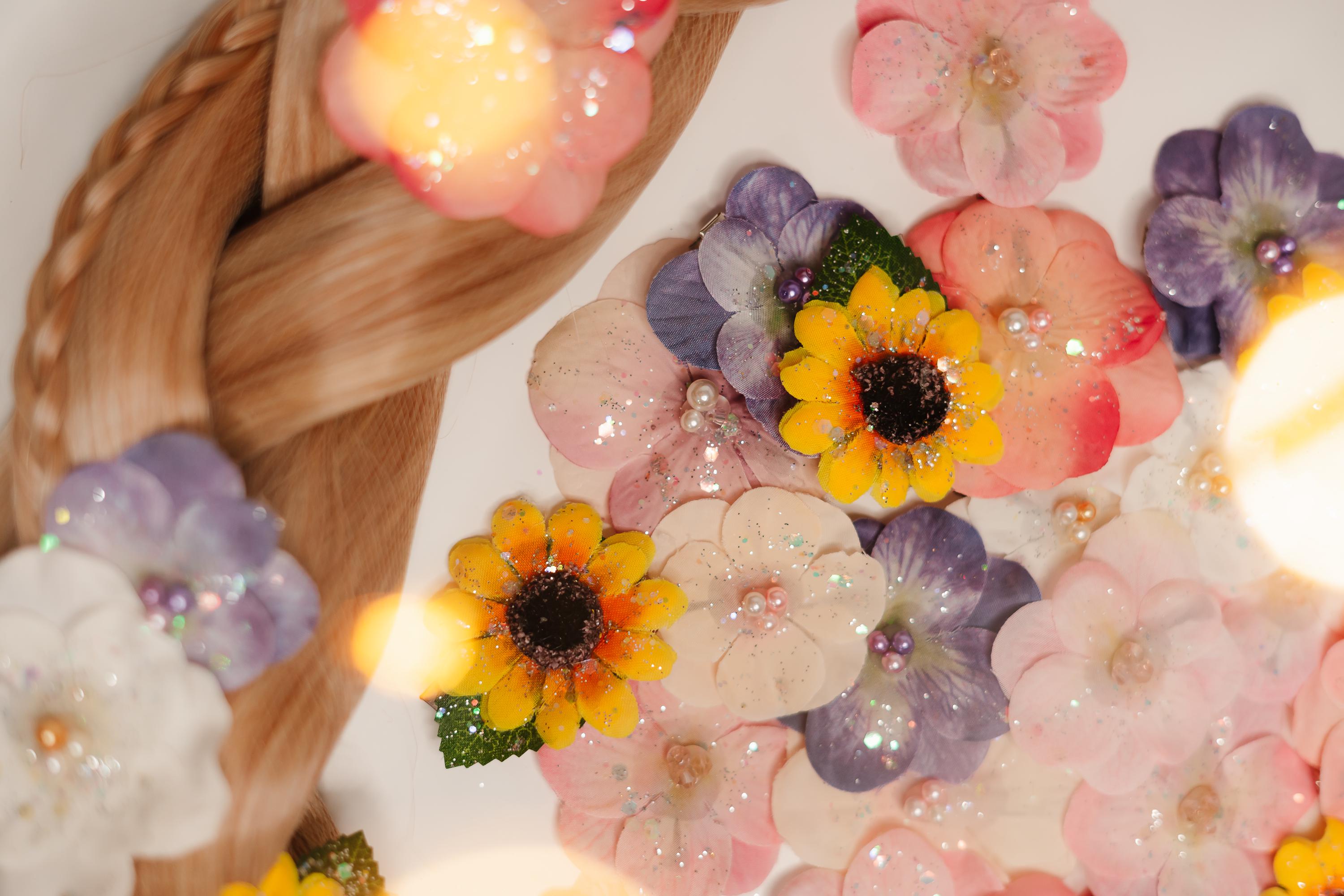 Rapunzel Tangled-inspired Flower Hair Clips/flowers for Long 