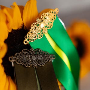 Coronation Anna-inspired Antique Bronze Hair Comb w/Ribbons Accessory | Princess Girl Dress Up Frozen Costume Party Gift Spring Summer Fall