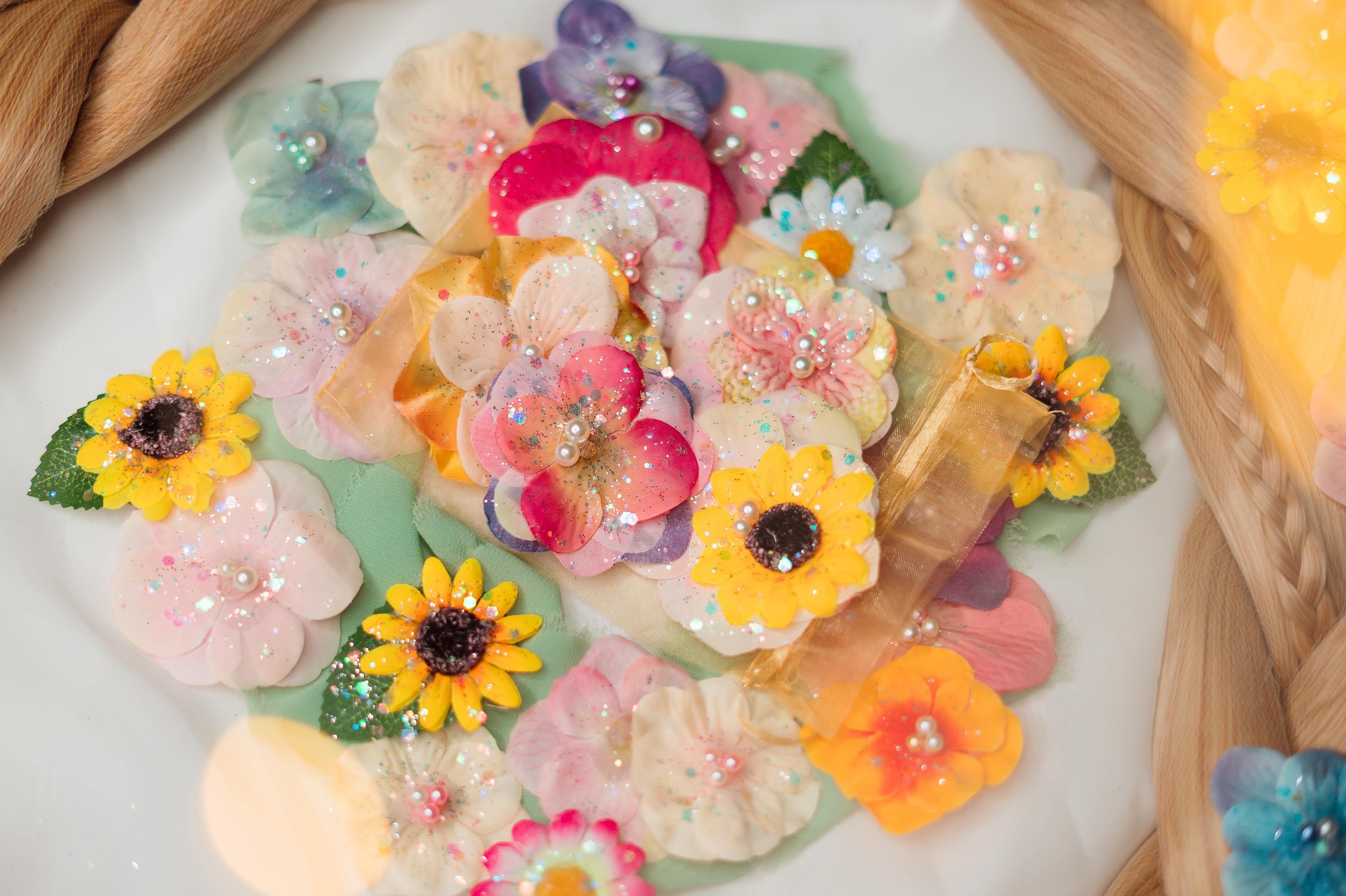 Princess Party Assorted Colorful Flower Hair Clips/for Women  display picture 2