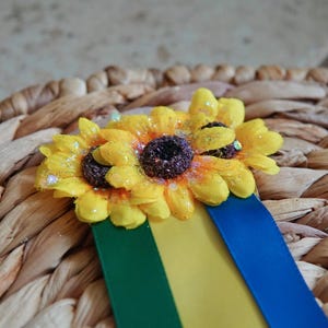 Frozen Fever Anna-Inspired Sunflower Hair Comb w/ Ribbons Princess Cosplay Accessory Spring Festival Hairpiece Frozen Birthday Costume Clip