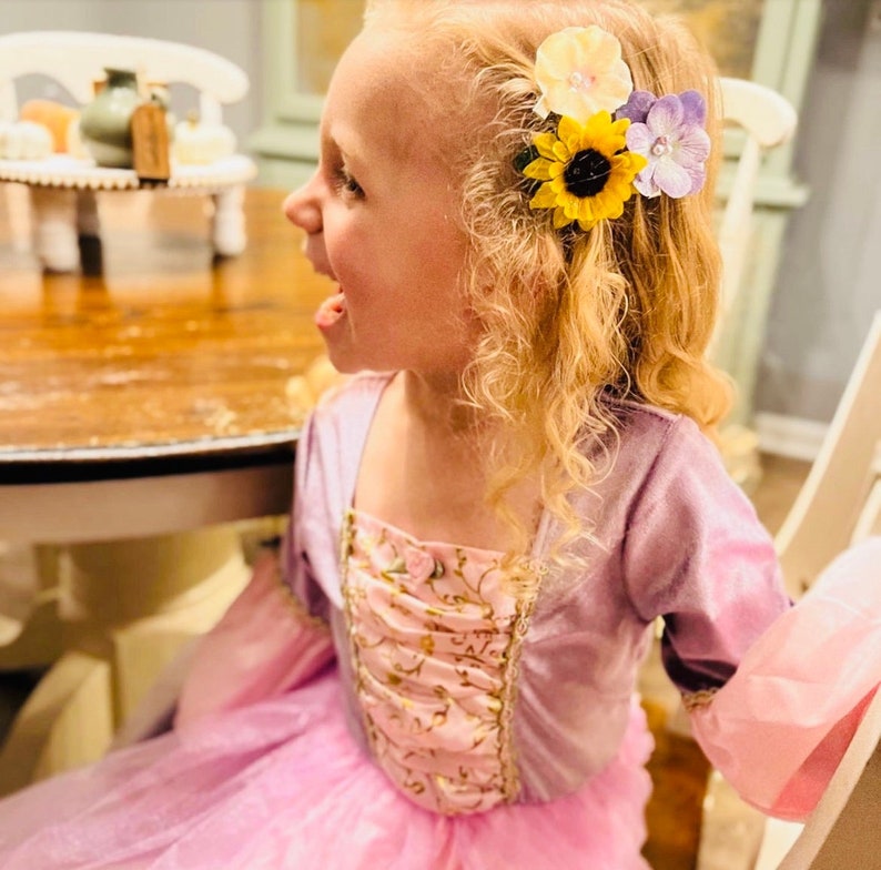 Rapunzelinspired Flower Holiday Hair Clips Flowers for Etsy