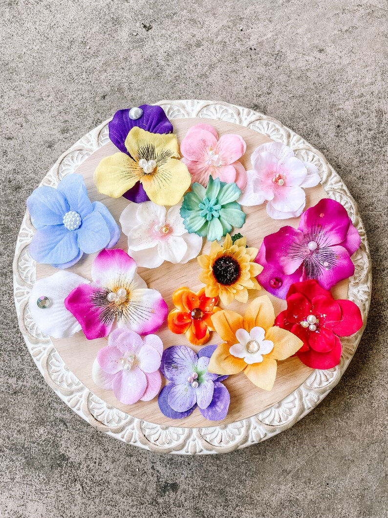 Rapunzelinspired Flower Holiday Hair Clips Flowers for Etsy