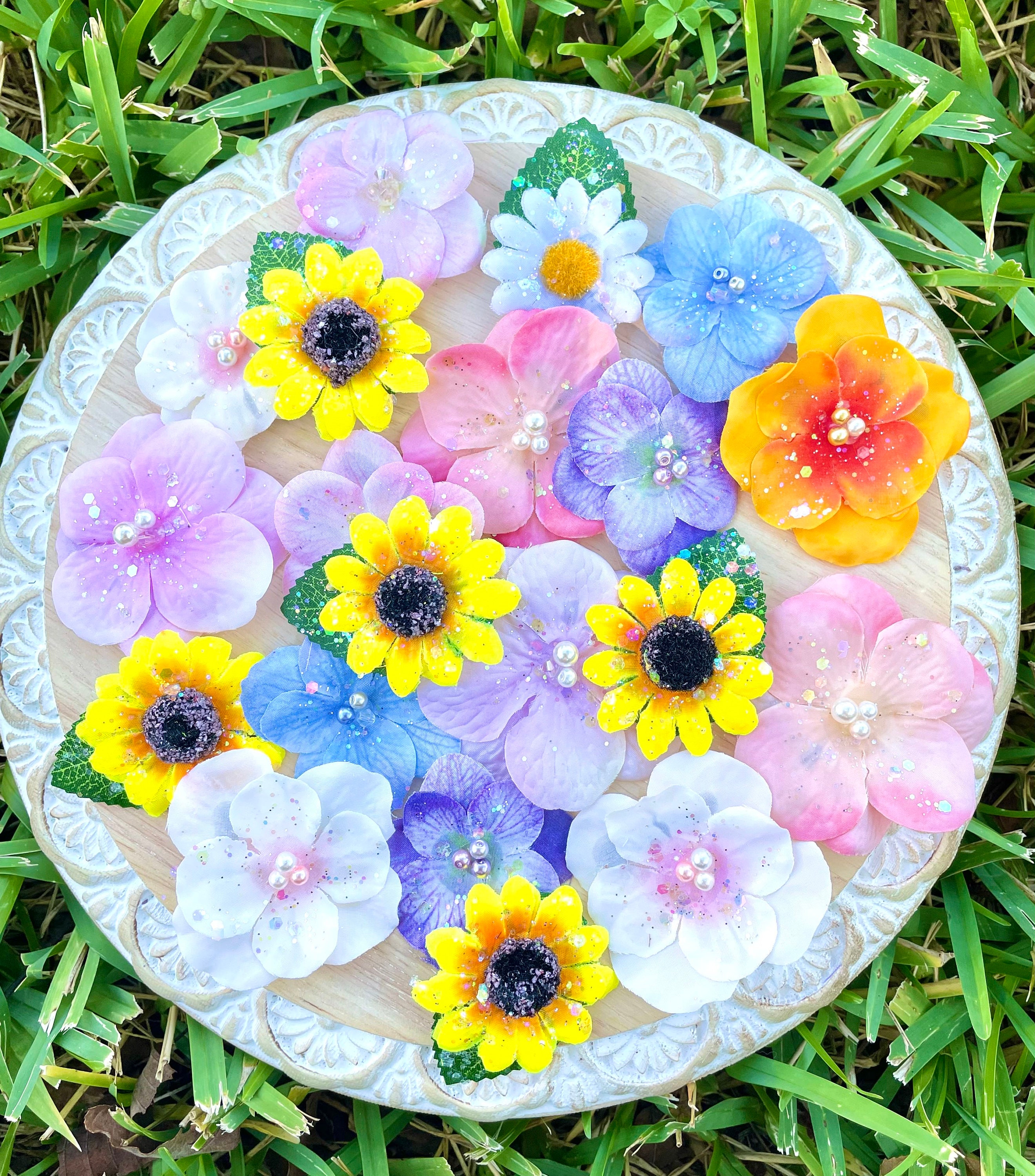 Rapunzel Inspired Flower Hair Clips (set of 20) | Accessories for Girls/Women Rapunzel Flower Hair Pins, Tangled Costume Accessories  main image 2