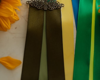 Coronation Anna-inspired Antique Bronze Hair Comb w/Ribbons Accessory | Princess, Princess Party, Cosplay, Frozen, Anna, Spring, Summer