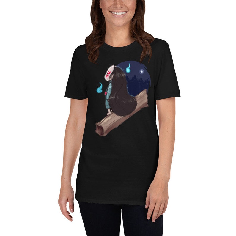 Kitsune Girl Japanese Folklore Unisex Short Sleeve T Shirt Etsy