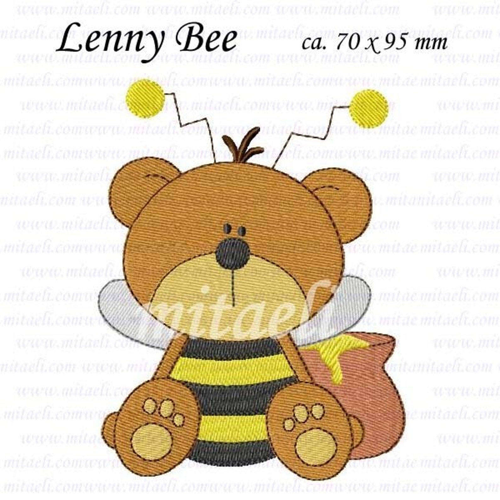 Embroidery File Embroidery Pattern Lenny Bee Embroidery Design Etsy