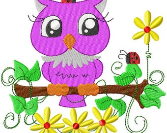 Stickdatei Stickmuster Süße Eule Embroidery design owl