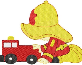 Stickdatei Feuerwehrmann mit Auto