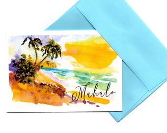 6-Variety Note Card PAK.  Choose “Thank You” or “Mahalo” the Hawaiian way