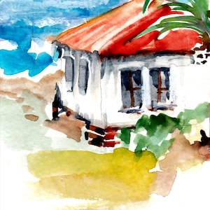 SPECIAL Hawaii Places.  4 beautiful watercolor prints. Card Set. Thank You. Birthday