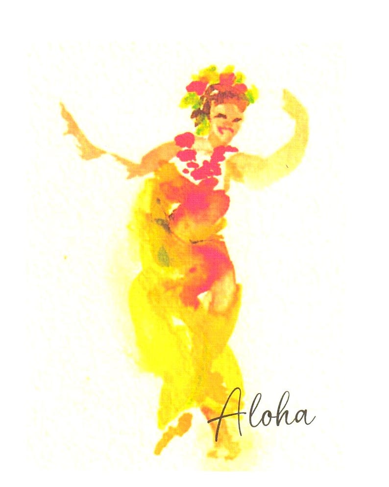 Hula Dancer 6 Different Cards. Hawaiian Aloha Art - Choose Your Own ...
