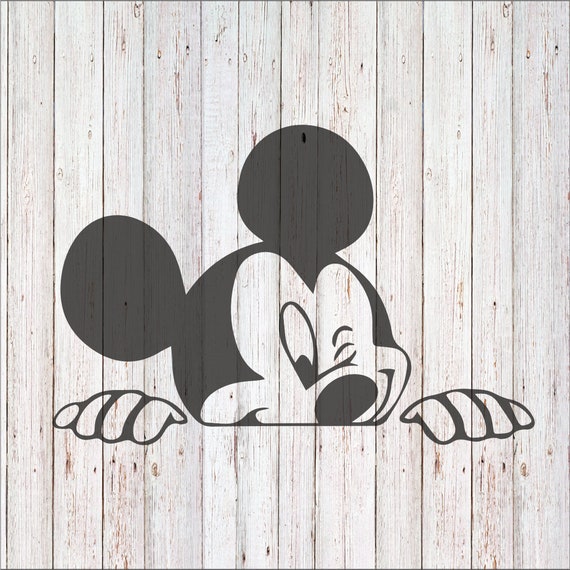 Mickey Mouse Winking Peek-a-boo Walt Disney SVG Vector | Etsy