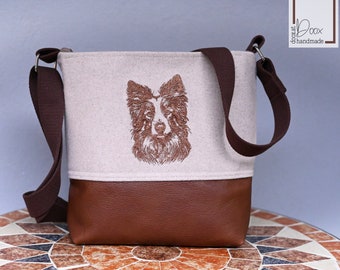 Büffelledertasche Border Collie