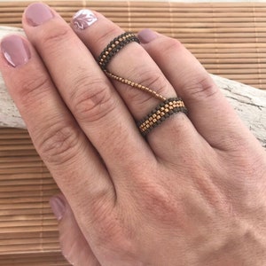 Midi ring double ring, slave ring, ring hypoallergenic, ring for knuckles, boho chic, knuckle ring, many colors possible, gift for her image 1