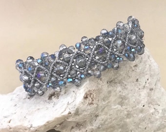 Macrame bracelet with crystal stones, bridal jewelry, jewelry for bridesmaids, engagement, adjustable size, macrame bracelet