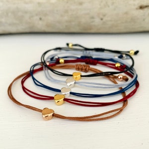 Heart bracelet with card in your desired color, heart bead in gold, rose gold or silver image 4