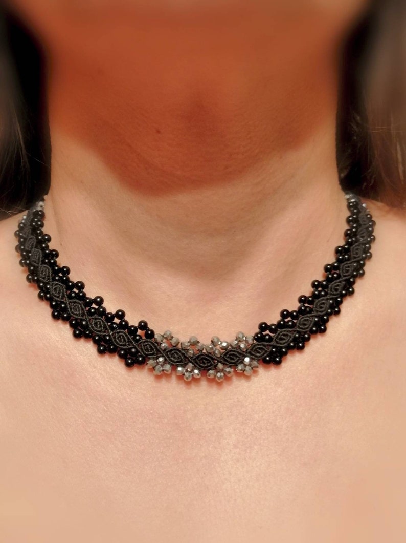 many colors necklace length adjustable Macrame choker jewelry hypoallergenic handmade macrame jewelry statement necklace