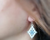 Elegant pearl earrings made of high-quality glass beads, earrings diamonds, gift for women, unique, handmade earrings