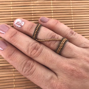 Midi ring double ring, slave ring, ring hypoallergenic, ring for knuckles, boho chic, knuckle ring, many colors possible, gift for her image 4