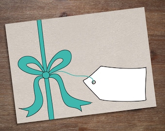 Envelope printed with turquoise bow