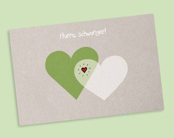 Postkarte "Hurra, schwanger!"