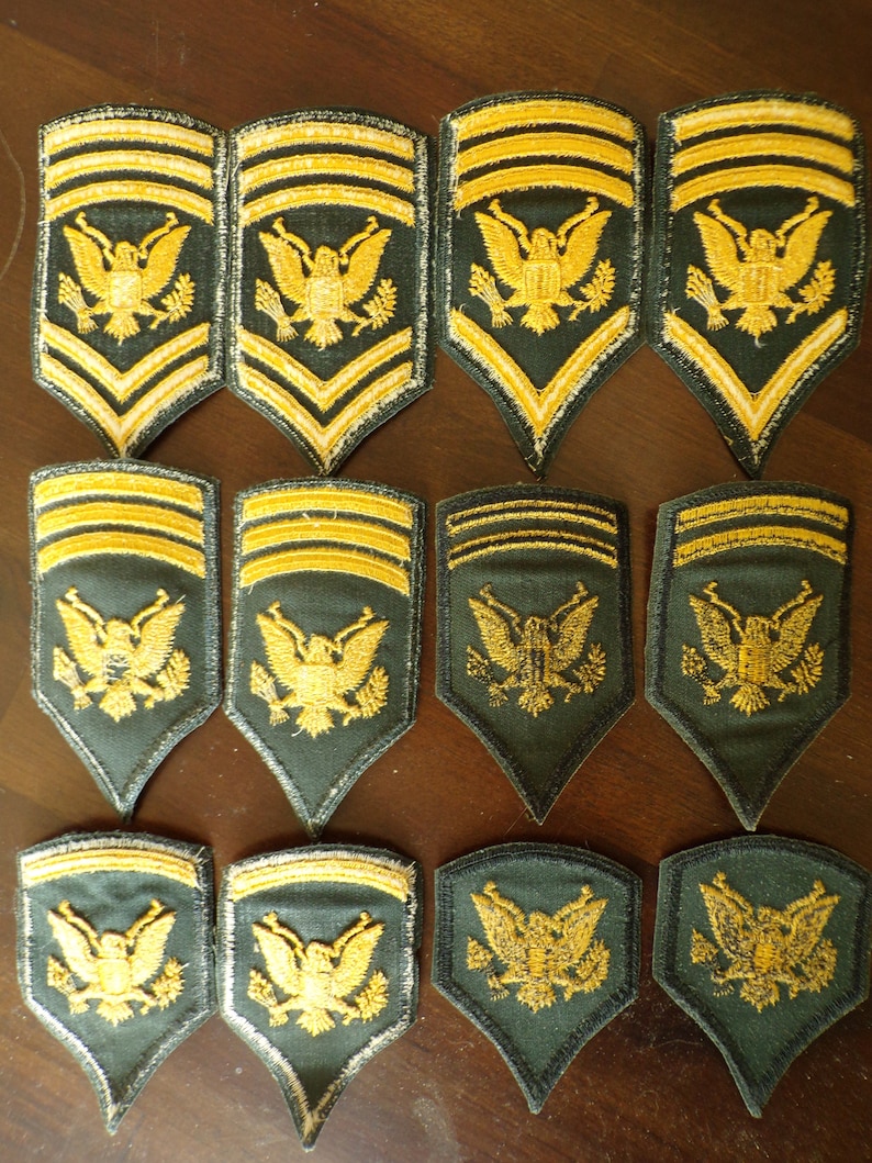 US Army Specialist Rank Patch Sets Vintage Insignia Uniform Shoulder