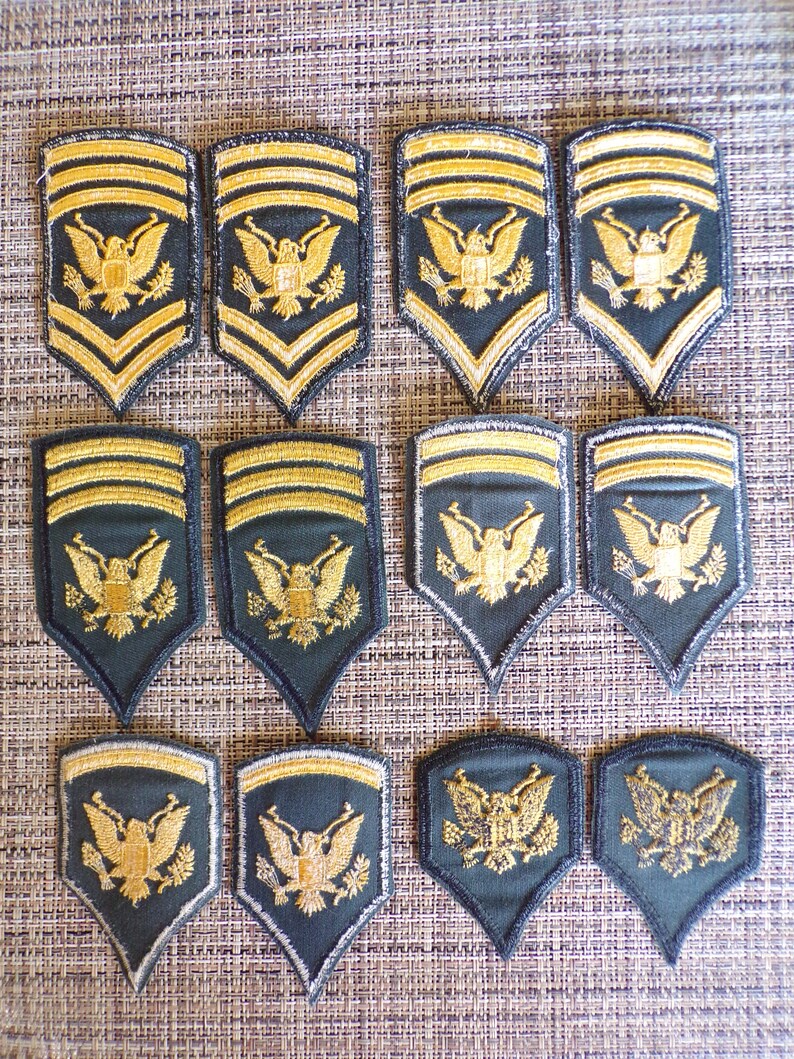 US Army Specialist Rank Patch Sets Vintage Insignia Uniform Shoulder