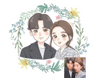Custom Anime Portrait from Photo: Personalized Cartoon Gift (Digital File)