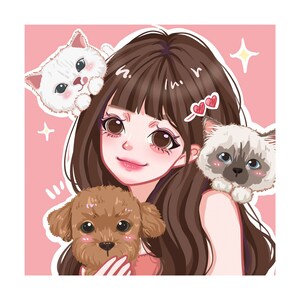 Digital Custom Couple Portrait, Custom Anime Portrait,Cute Cartoon Anime Caricature, Family Personalized Anniversary
