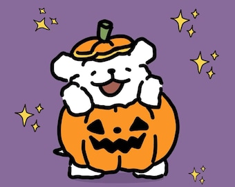 Custom Halloween Pet Portrait, Cute Chibi Cat Cartoon From Photo ,Kawaii Anime  Animals，Digital Illustration Art Painting Halloween Gift