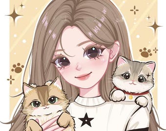 Retrato de pareja personalizado dibujado a mano, caricatura de anime Chibi, aniversario personalizado, Acción de Gracias, regalo de despedida, arte digital sin IA
