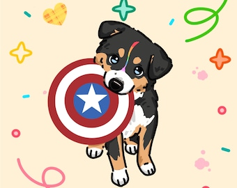 Custom Hand-Painted Pet Portrait,  Dog Portraits from Photos, Custom Pet Portrait Art, Sketch Portrait, Pet Memorial Gift， Chibi Portrait