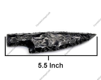 3 Pcs. Hand Knapped Black Obsidian Knife, Athame, Hunting Knives (5.5 inch)