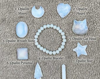 9 Opalite Gemstones, Healing Crystal Starter Kit, Beginner Crystal Set, Shop Metaphysical Crystals Essentials for Your Crystal Journey