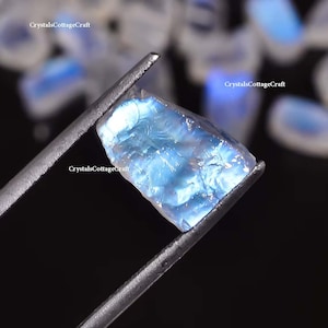 Rainbow Moonstone Uncut Raw, Natural Moonstone Small Slice Fire Rainbow Moonstone Slab Gemstone 7 to 11 mm Wholesale Gemstone For Jewellery