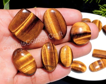Tiger&#39;s eye Crystal Gemstone, Tiger&#39;s eye Cabochon, Tiger&#39;s eye Wholesale lot, For Jewelry Making, Tiger&#39;s Eye Gemstone, Mix Shape Gemstone.