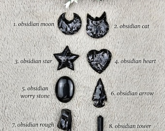 Beginner Crystal Set, Healing Crystal Starter Kit, 8 Obsidian Gemstones, Shop Metaphysical Crystals Essentials for Your Crystal Journey