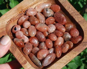 Sunstone Tumbled Crystal - Multiple Sizes Available - Polished Sunstone, Orange Sunstone, Gemstone Tumbled Sunstone, AAA+Quality Tumbled.