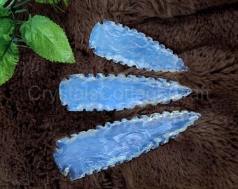Lava Blade Opalite Crystal Arrowhead Opalite Athame, Opalite Arrowhead, HUNTING Arrowhead CUSTOM Handmade, Gift For Her