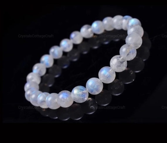 6 mm Natural Blue Light Moonstone Crystal Round Beads Bracelet Healing Stone Moonstone Women Bracelet, Scared Stone , increase psychics