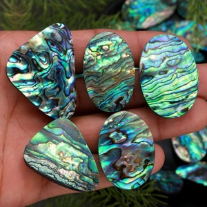 Natural Abalone Shell Cabochon, Abalone Crystal, Mix Shape Abalone Shell Handmade Abalone, Hand Polished Abalone Cabochon For Jewelry Making