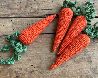 crocheted carrot for children's kitchen and grocery store * Montessori * crochet vegetables * handmade * crocheted food for play kitchen * carrot