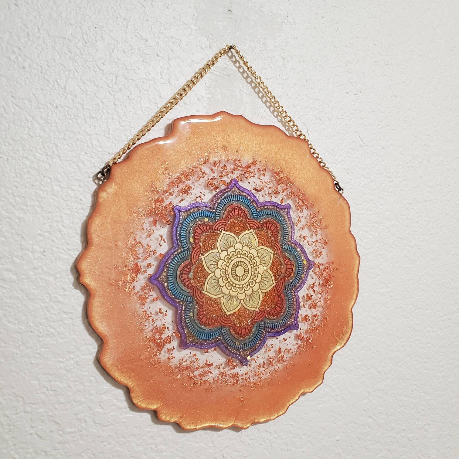 Hanging Mandala Art Resin Wall art Round Mandala's Etsy