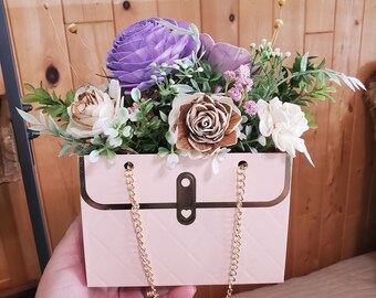 Wood Flower Arrangement, Sola Wood Flowers, Easter Flowers, Flower Centerpiece, Wood Wedding Flowers, Mothers Day Gifts, Purse Flower holder