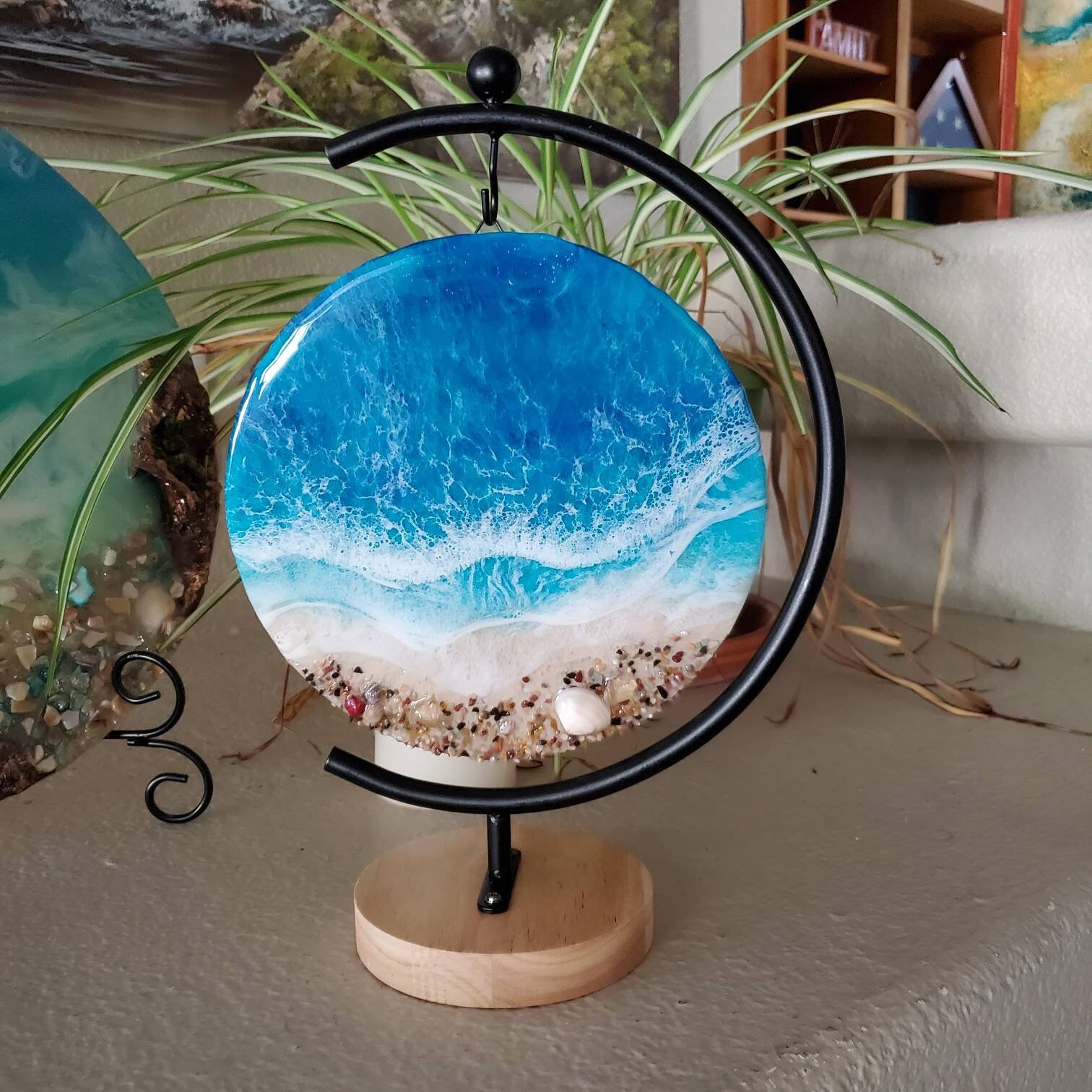Resin Beach Art Resin Beach Painting Epoxy Art Coastal Art Etsy