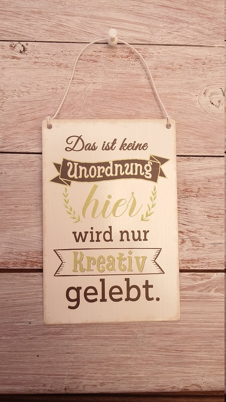 Witzige Sprüche Schild Unordnung & kreativ Etsy.de